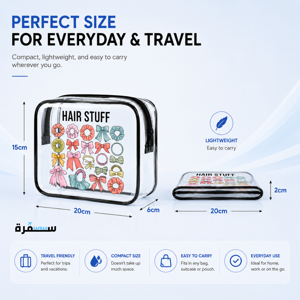 Clear Travel Hair Accessories Bag