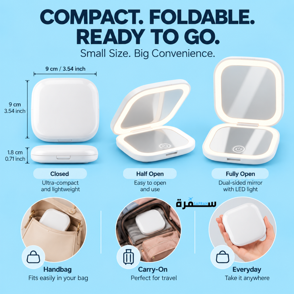 Foldable LED Mirror