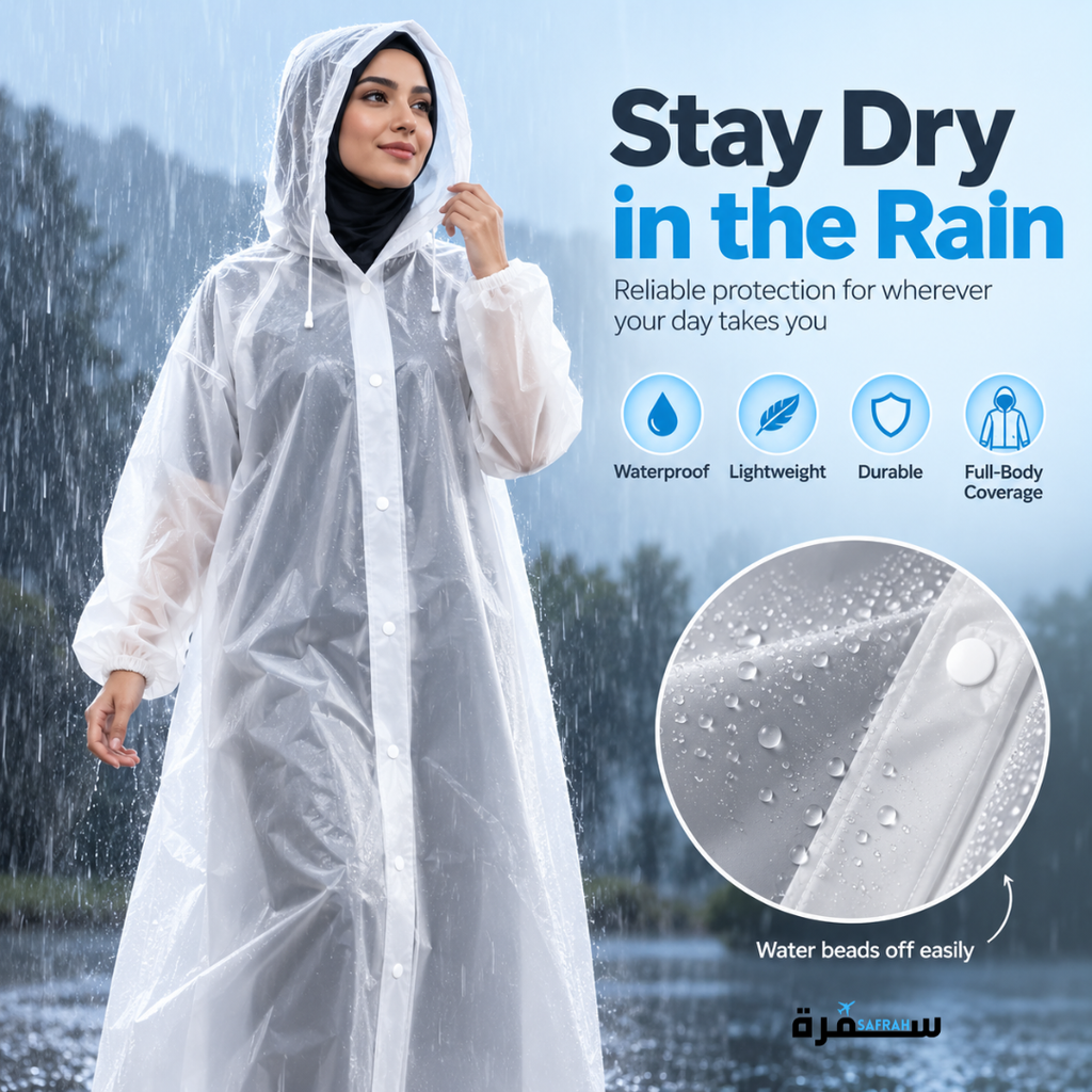معطف مطر شفاف سميك