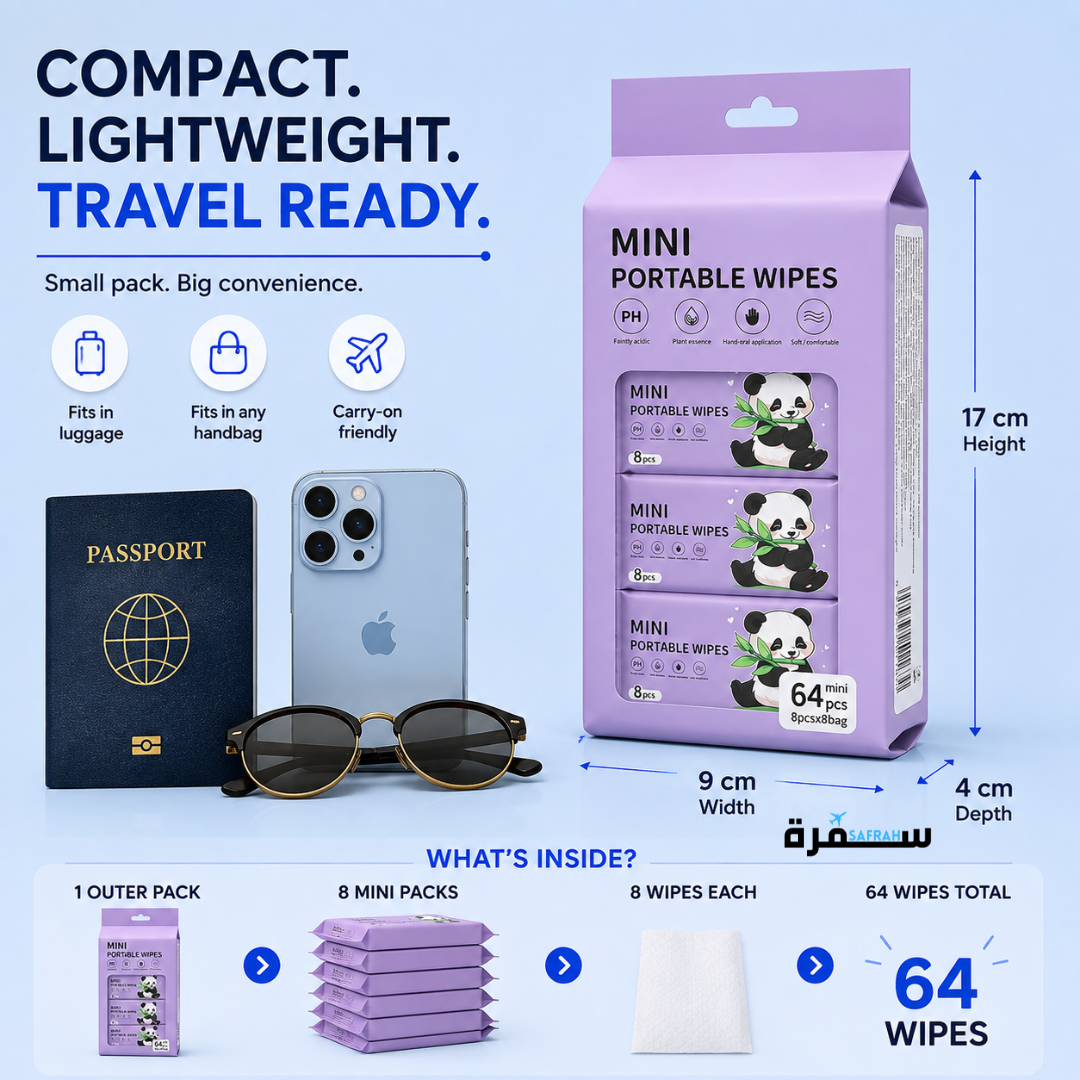 Mini Portable Wipes – 64 Pcs