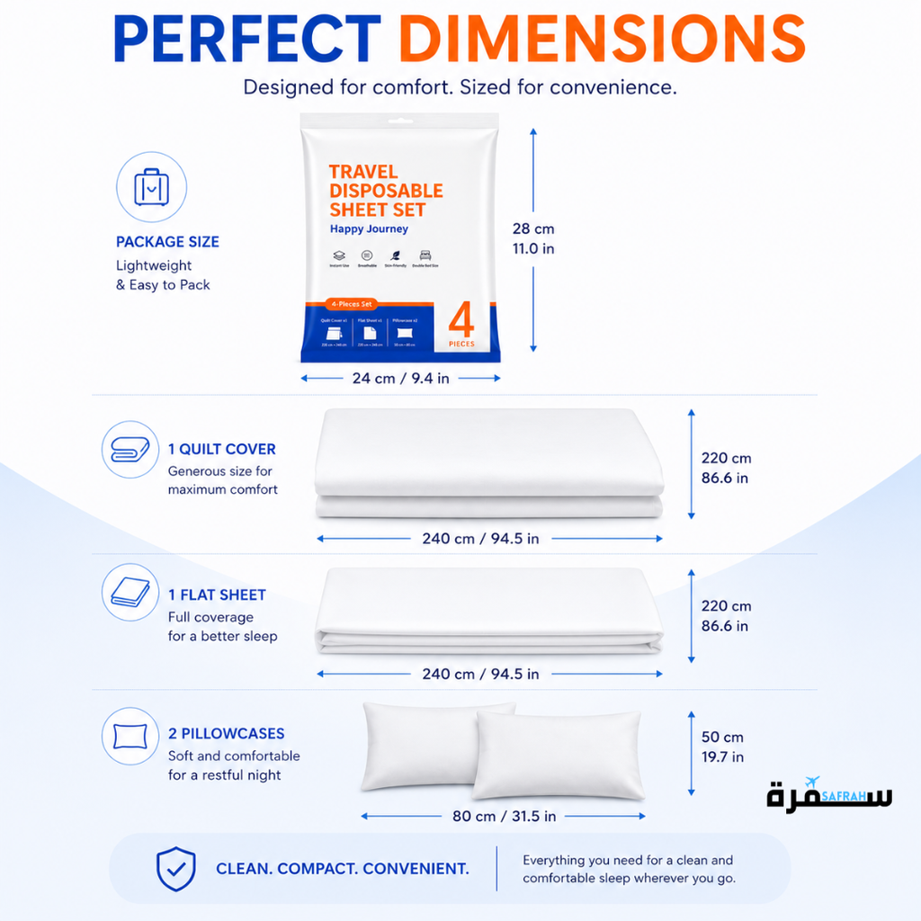 Disposable Double Travel Bed Set
