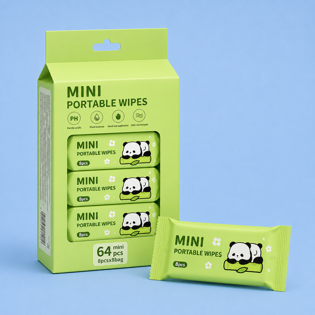 Mini Portable Wipes – 64 Pcs